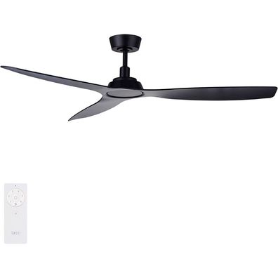 Lucci air Deckenventilator Moto in schwarz mit drei Flügeln