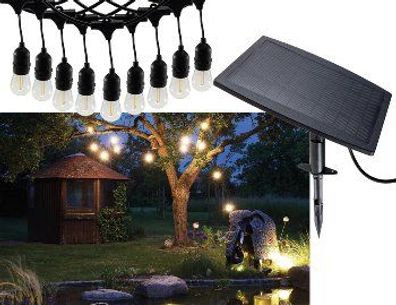 Solar Lichterkette Außen, 6m, 10 LED Lampen, IP44