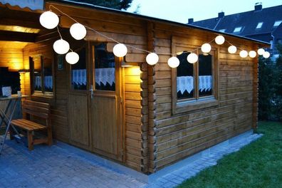 technik@all Lampion Partylichterkette 20 warmweiße LED 5 + 5m Zuleitung