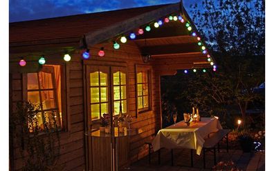 LED Party-Lichterkette 20 warmweiße LED Kugeln 5m Zuleitung