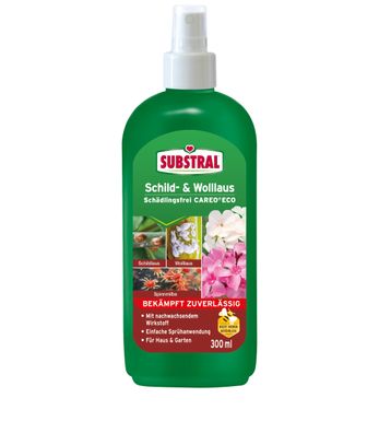 SUBSTRAL® Schild-& Wolllaus Schädlingsfrei Careo® Eco, 300 ml Sprühflasche