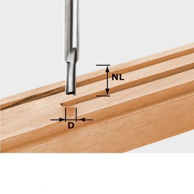 Festool Nutfräser HW Schaft 8 mm D 6 mm NL 14 mm Fräser 490955