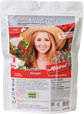MAIROL Blumen Dünger Kristall, 3 kg, Kristallwunder
