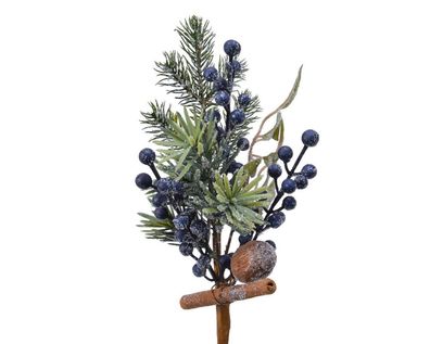 Tannenzweige künstlich 30cm mit blauen Beeren