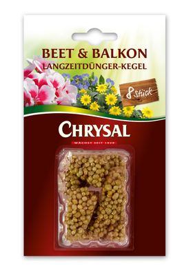 Chrysal Beet & Balkon Langzeitdünger Kegel, 8 Stück