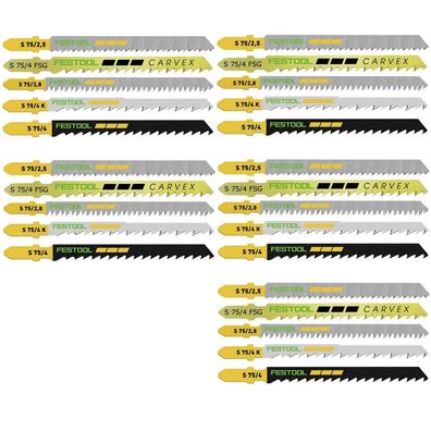 Festool Stichsägeblatt-Set STS-Sort/25 W z. B. für PS 300 PSB 300 PS 400 PSC 400