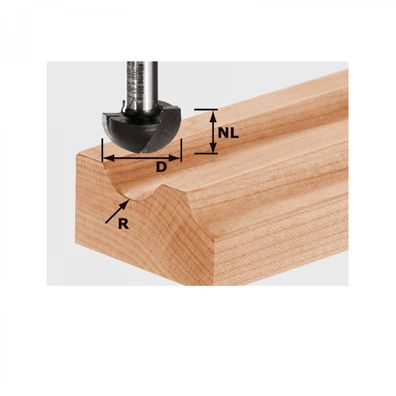 Festool Hohlkehlfräser Fräser HW Schaft 8 mm R4 490983 Oberfräse OF 1010 1400