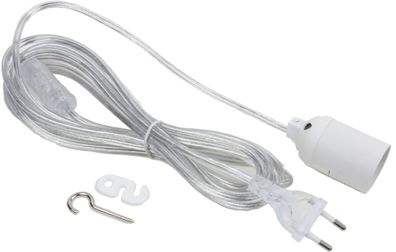 Venso EcoSolutions Fassung E27 mit 4 m Kabel, Transparent/Weiß