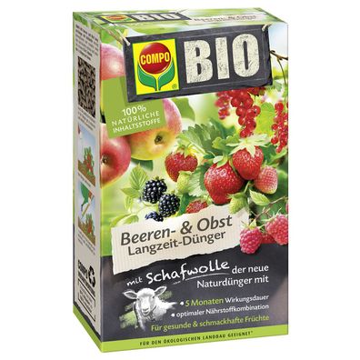 COMPO BIO Beeren- und Obst Langzeit-Dünger mit Schafwolle, 750 g