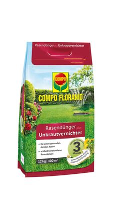 COMPO Rasendünger plus Unkrautvernichter, 12 kg
