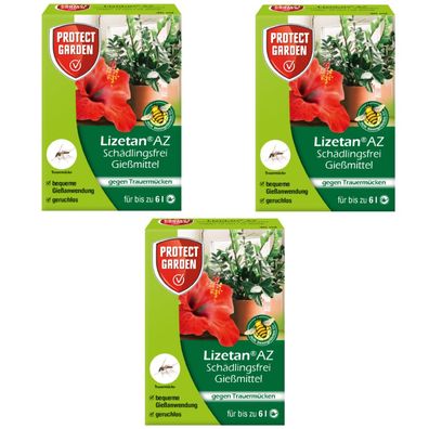 3 x Protect GARDEN® Lizetan® AZ Schädlingsfrei Gießmittel, 30 ml