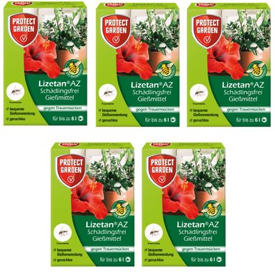 5 x Protect GARDEN® Lizetan® AZ Schädlingsfrei Gießmittel, 30 ml
