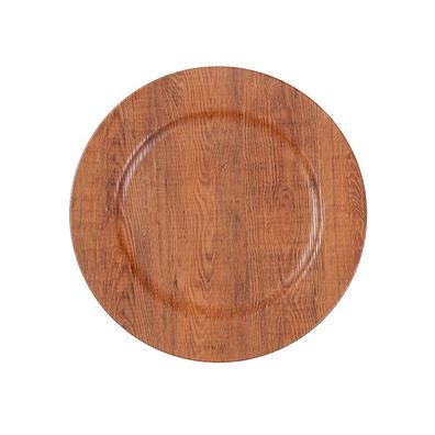 Dekoteller Kunststoff Holz Optik 33cm Braun