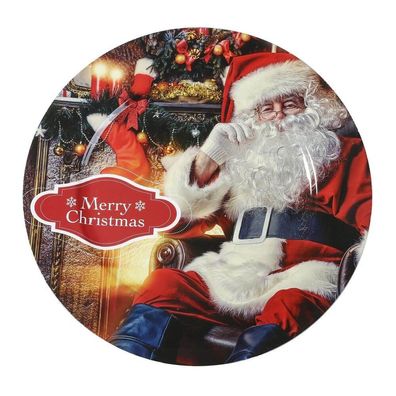 Dekoteller Kunststoff Santa Claus - Motiv 33cm bunt