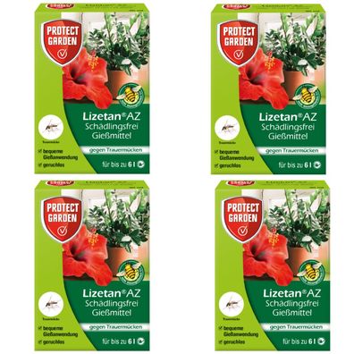 4 x Protect GARDEN® Lizetan® AZ Schädlingsfrei Gießmittel, 30 ml