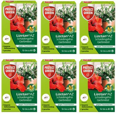 6 x Protect GARDEN® Lizetan® AZ Schädlingsfrei Gießmittel, 30 ml