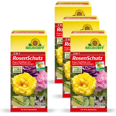 4 x Neudorff 2in1 RosenSchutz, 100 ml + 8 ml