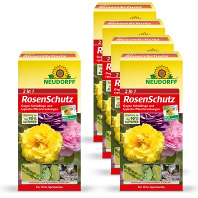 5 x Neudorff 2in1 RosenSchutz, 100 ml + 8 ml
