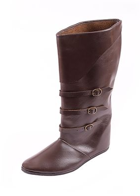 Mittelalterliche Schnallenstiefel, dunkelbraun