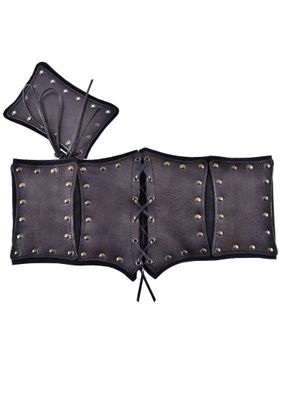 Unterbrust-Corsage aus Leder, mit Wildleder unterlegt, verschiedene Farben
