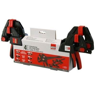 Bessey Einhandzwingen-Set 4-tlg. 2x EZM 15/6 2x EZL 30/8 EZM-EZL-SET