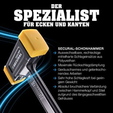 Halder Secural Schonhammer 30x40 mm rückschlagfrei 300 mm 680 g 3380.040