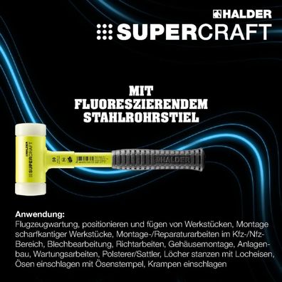 Halder Supercraft Schonhammer Ø 60mm Länge 325mm Stahlrohr geräuscharm 3377.160