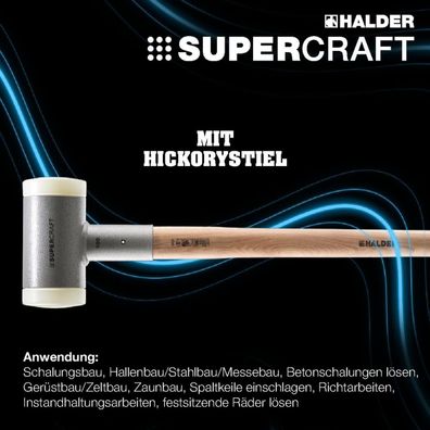 Halder Supercraft Vorschlaghammer Ø 80mm Länge 880mm Hickory Nylon 3366.081