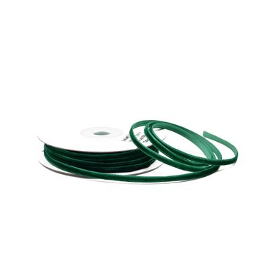 Samtband 3mm x 10m Rolle Dunkelgrün