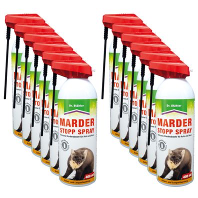 12 x DR. Stähler Marder Stopp Spray, 400 ml