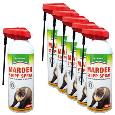 6 x DR. Stähler Marder Stopp Spray, 400 ml