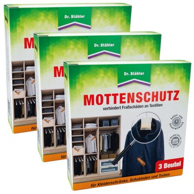3 x DR. Stähler Mottenschutz, 3 Beutel
