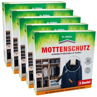 5 x DR. Stähler Mottenschutz, 3 Beutel