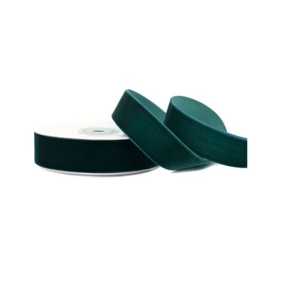 Samtband 25mm x 5m Rolle Dunkelgrün