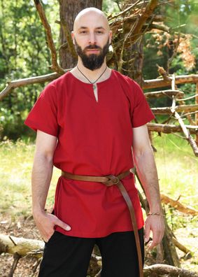 Einfache Mittelalter-Tunika Sigmund, kurzarm, rot