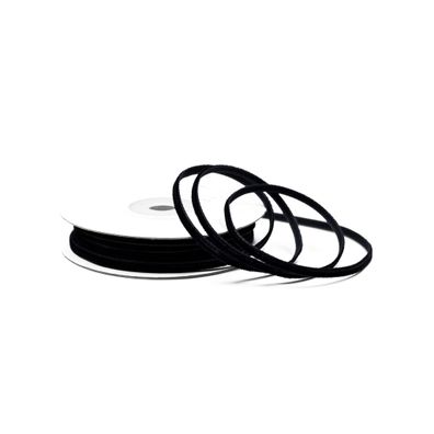 Samtband 3mm x 10m Rolle Schwarz