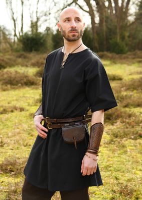 Mittelalter-Tunika Jasper, kurzarm, schwarz