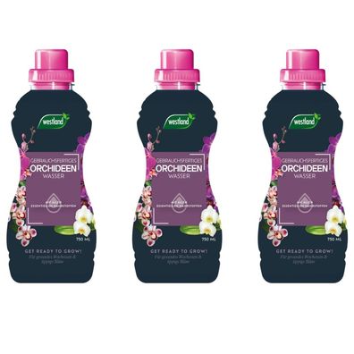 3 x WESTLAND® Orchideen Wasser, 750 ml