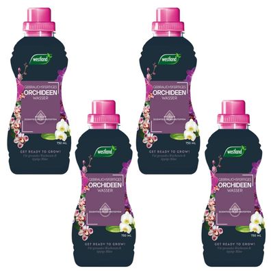 4 x WESTLAND® Orchideen Wasser, 750 ml