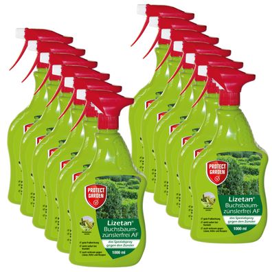 12 x Protect GARDEN® Lizetan® Buchsbaumzünslerfrei AF, 1000 ml