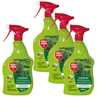 4 x Protect GARDEN® Lizetan® Buchsbaumzünslerfrei AF, 1000 ml