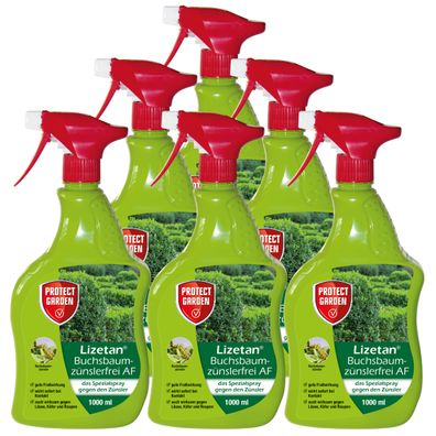 6 x Protect GARDEN® Lizetan® Buchsbaumzünslerfrei AF, 1000 ml