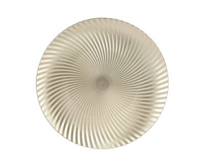 Dekoteller 33cm Kunststoff Spiralmuster Champagner