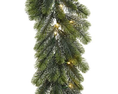 LED Tannengirlande künstlich 1,8m Outdoor Grün / Warmweiß