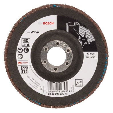 Bosch X-LOCK Fächerschleifscheibe Best f. Metal 125mm K40 abgewinkelt 2608619201