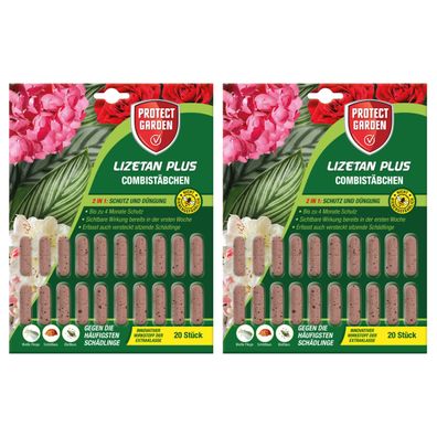2 x Protect GARDEN® Lizetan® Plus Combistäbchen, 20 Stück