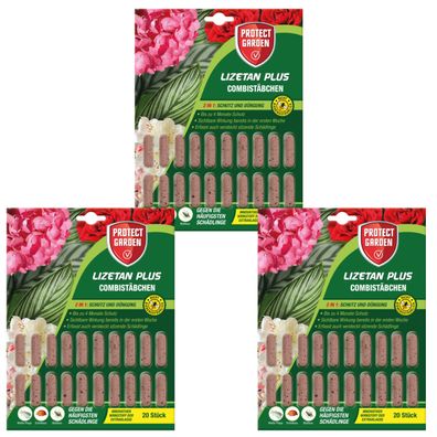 3 x Protect GARDEN® Lizetan® Plus Combistäbchen, 20 Stück
