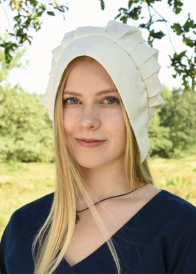 Mittelalter Haube mit gelegten Falten, verschiedene Farben