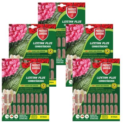 5 x Protect GARDEN® Lizetan® Plus Combistäbchen, 20 Stück