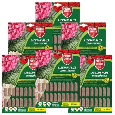 6 x Protect GARDEN® Lizetan® Plus Combistäbchen, 20 Stück